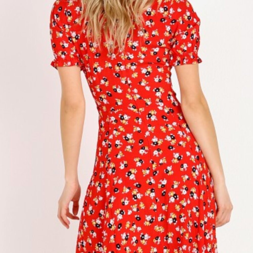 Faithfull the Brand Ari Midi Dress Jasmine Red